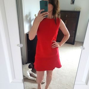 Zara red dropwaist dress